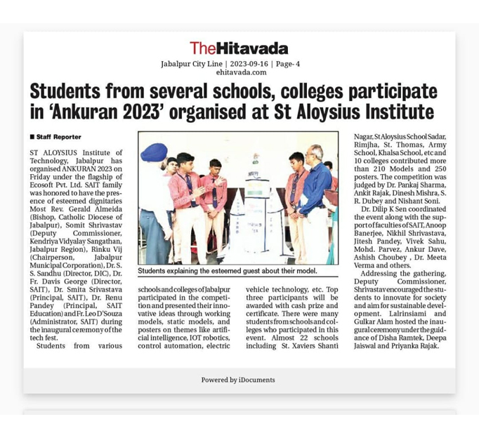 SAIT Hosts ‘Ankuran 2023’: A Confluence of Young Innovators and Technology